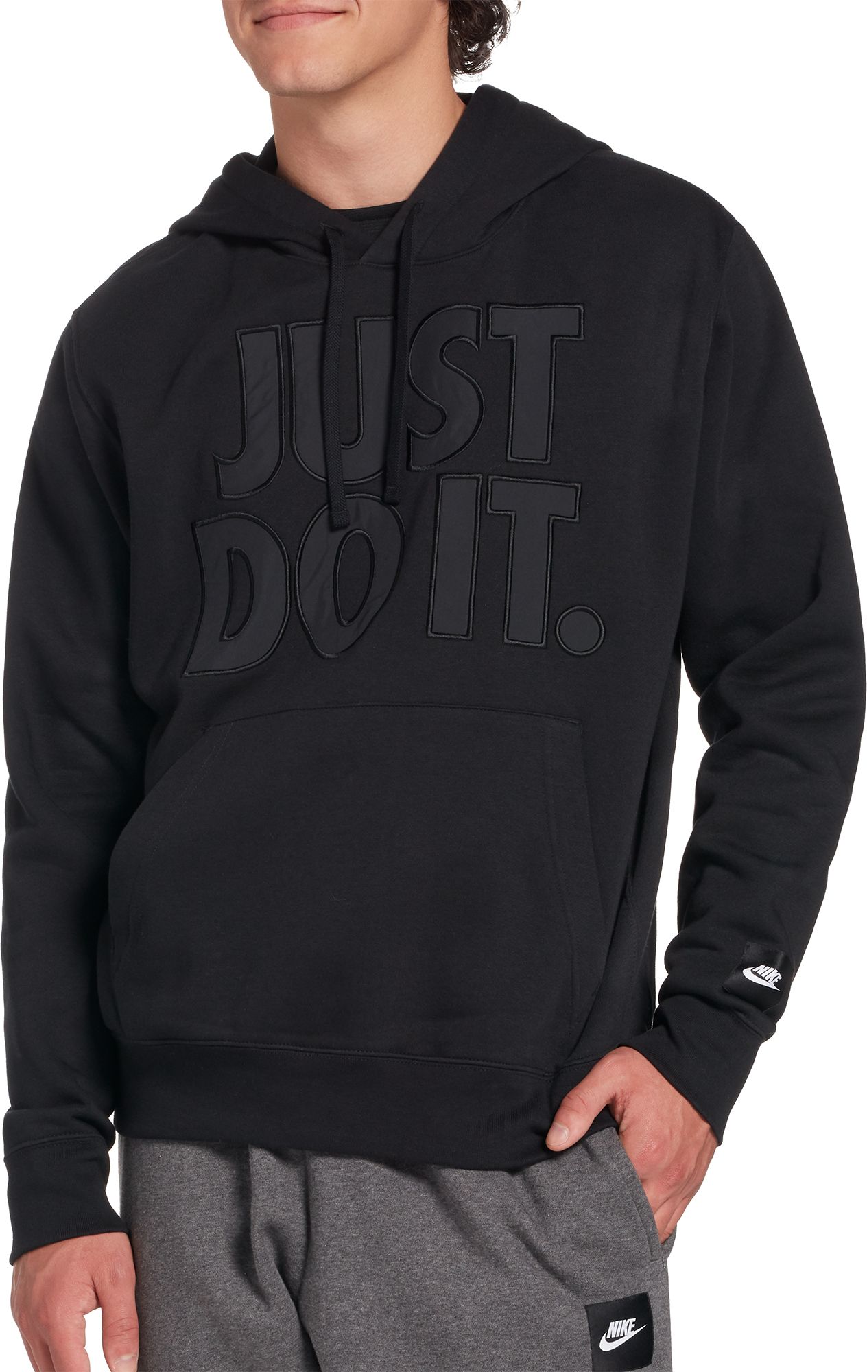 nike black just do it hoodie