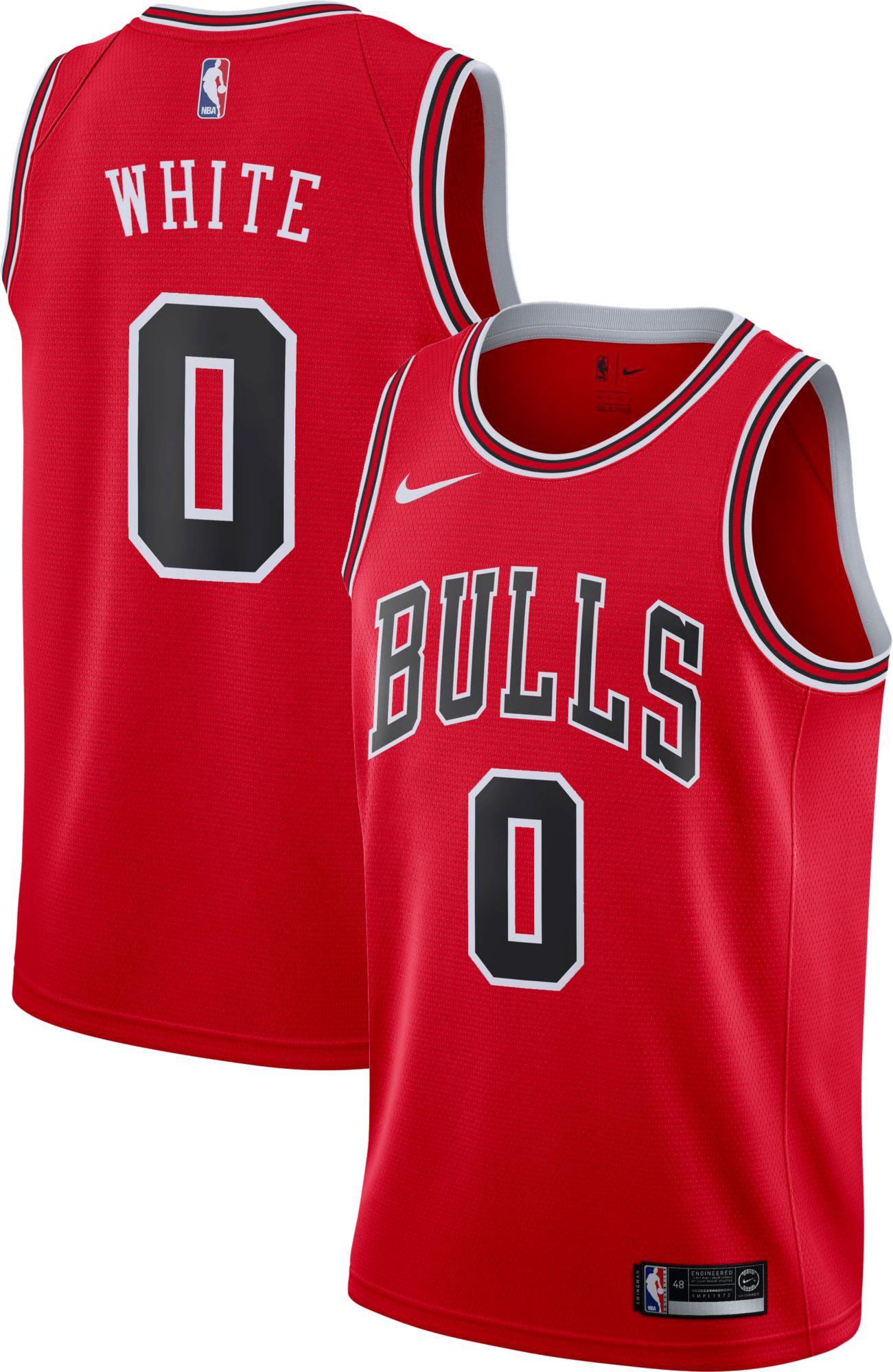 white and red chicago bulls jersey