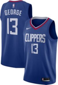 NBA Clippers 13 Paul George Black Gold Nike Men Jersey