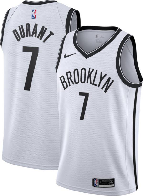 Nike Men's Brooklyn Nets Kevin Durant #7 White Dri-FIT Swingman Jersey