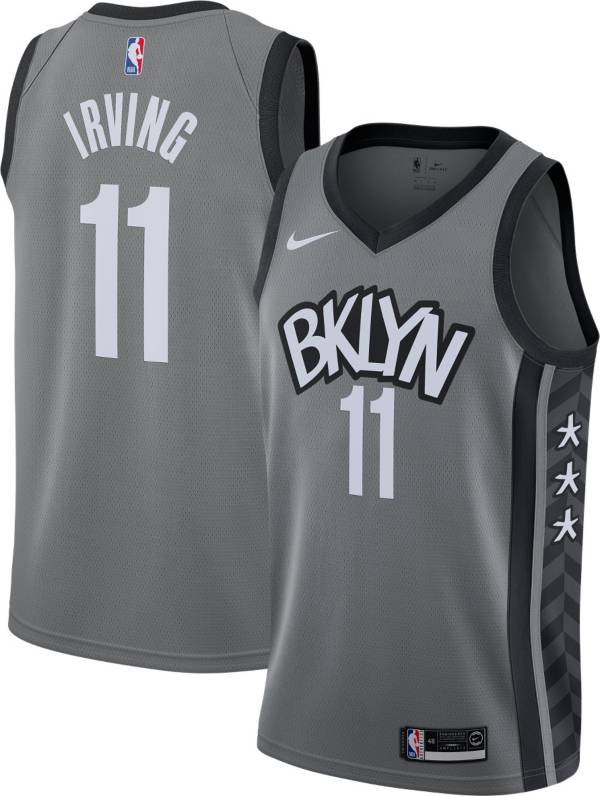 Nike Men's Brooklyn Nets Kyrie Irving #11 Grey Dri-FIT Statement Swingman Jersey product image