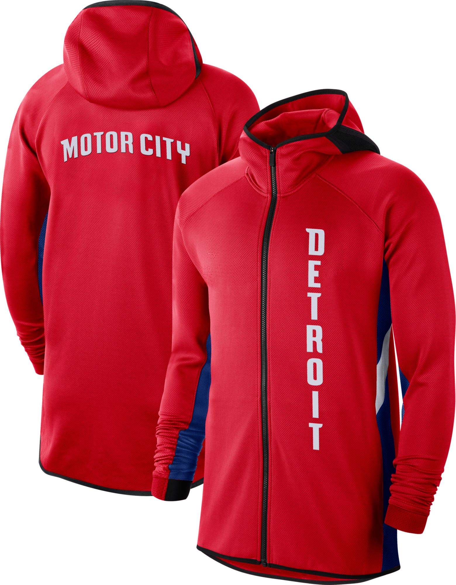 Nike Men's Detroit Pistons Red Earned Edition Therma Flex Hoodie product image