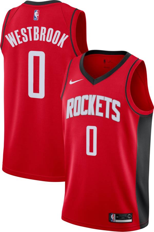 Nike Men's Houston Rockets Russell Westbrook #0 Red Dri-FIT ...