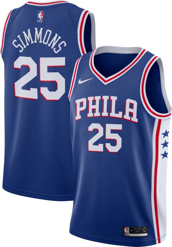 Nike Men's Philadelphia 76ers Ben Simmons #25 Royal Dri-FIT Swingman Jersey