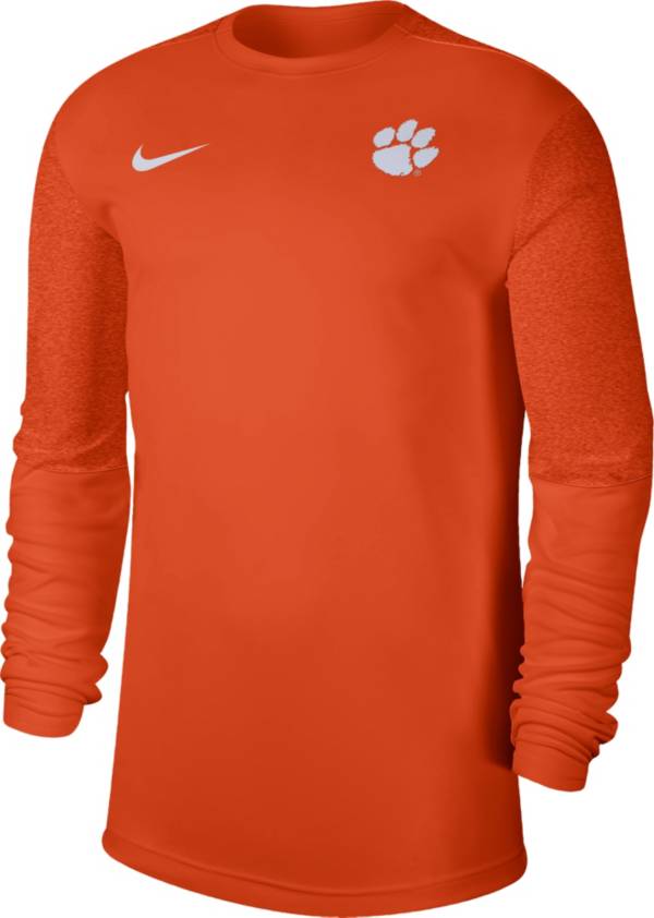 Nike Men's Clemson Tigers Orange Top Coach UV Football Long Sleeve T-Shirt