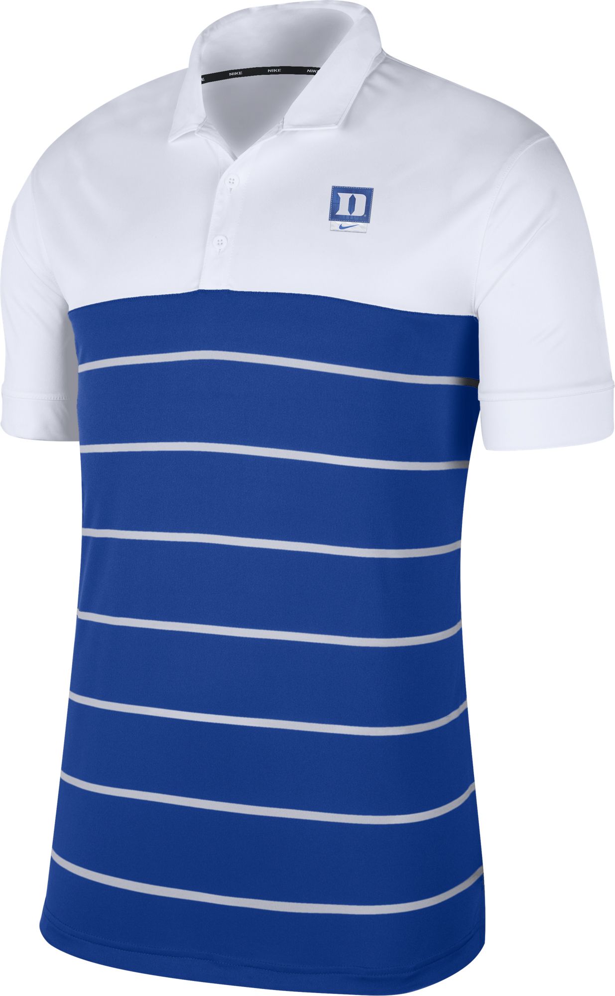 nike blue striped polo shirt