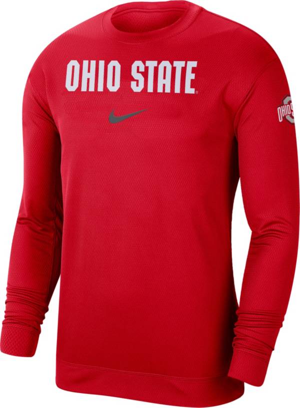 Nike Men's Ohio State Buckeyes Scarlet Dri-FIT Spotlight Long Sleeve Basketball T-Shirt