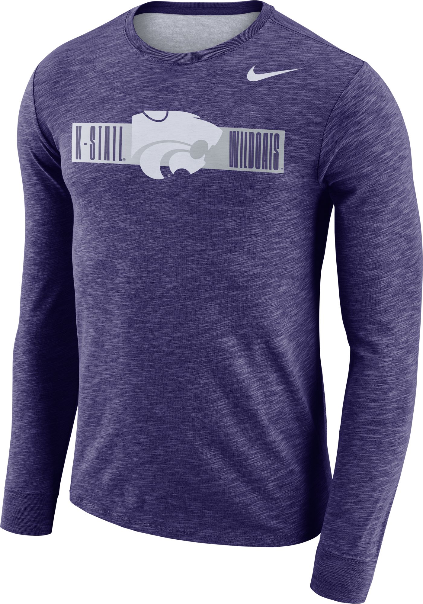 Nike Men's Kansas State Wildcats Purple Dri-Fit Cotton Slub Logo Long ...
