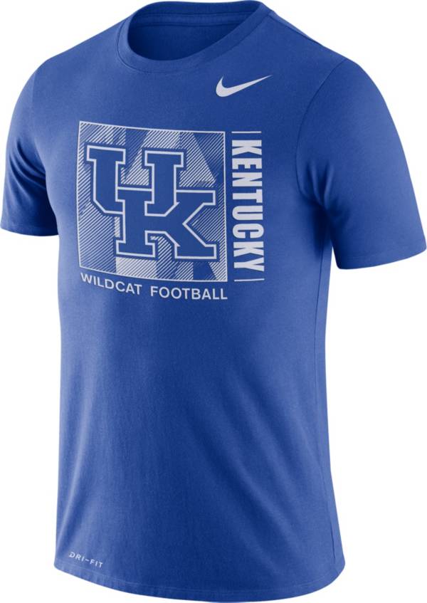 Nike Men's Kentucky Wildcats Blue Team Issue Logo Football T-Shirt ...