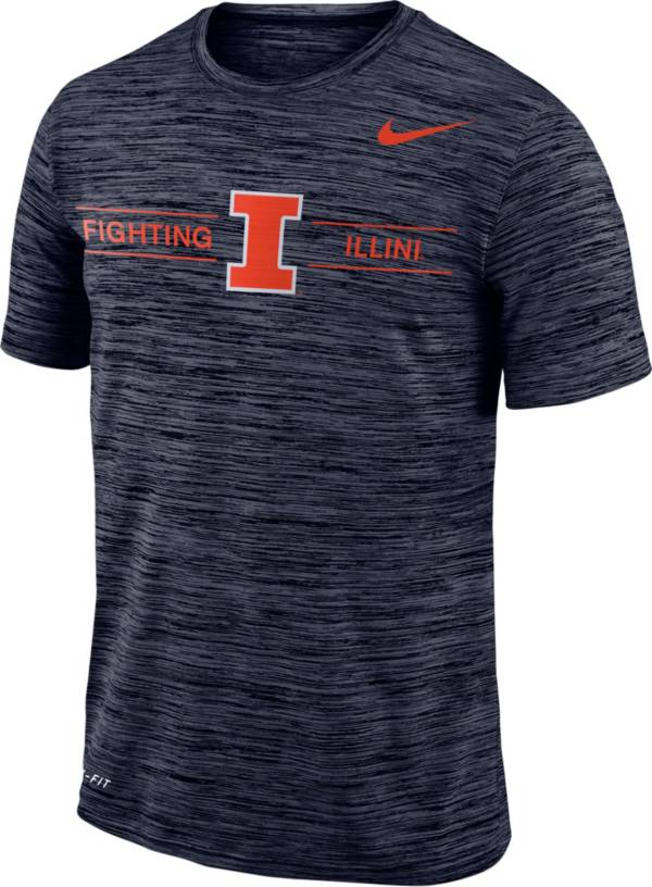 Nike Men's Illinois Fighting Illini Blue Velocity Football T-Shirt