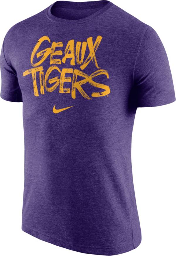 Nike Men's LSU Tigers Purple ‘Geaux Tigers' Tri-Blend Verbiage T-Shirt