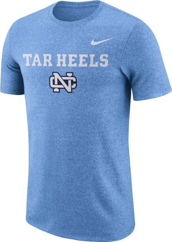 Nike Men's North Carolina Tar Heels Carolina Blue Marled Logo T-Shirt