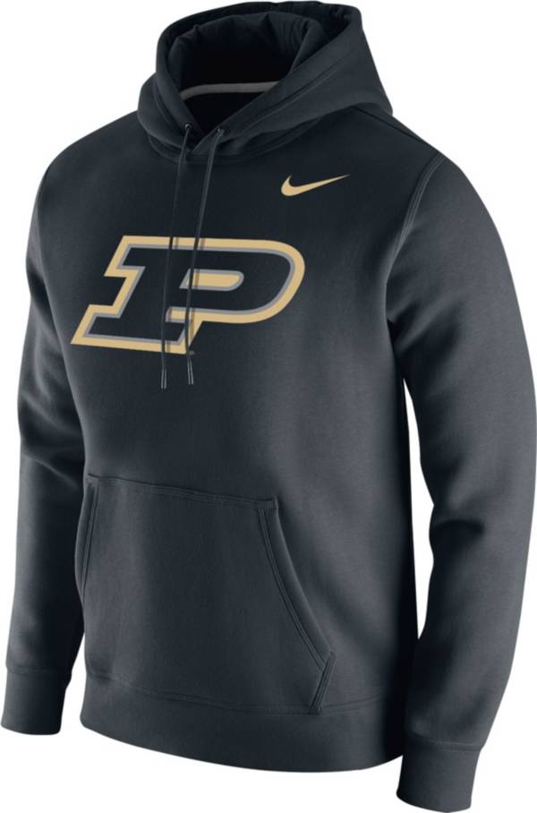 Nike Men's Purdue Boilermakers Club Fleece Pullover Black Hoodie
