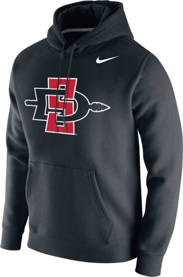 Nike Men's San Diego State Aztecs Club Fleece Pullover Black Hoodie