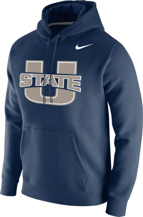 Nike Men's Utah State Aggies Blue Club Fleece Pullover Hoodie