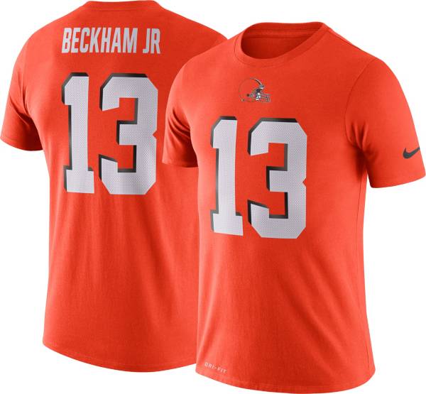 Nike Men's Cleveland Browns Odell Beckham Jr. #13 Logo Orange T-Shirt