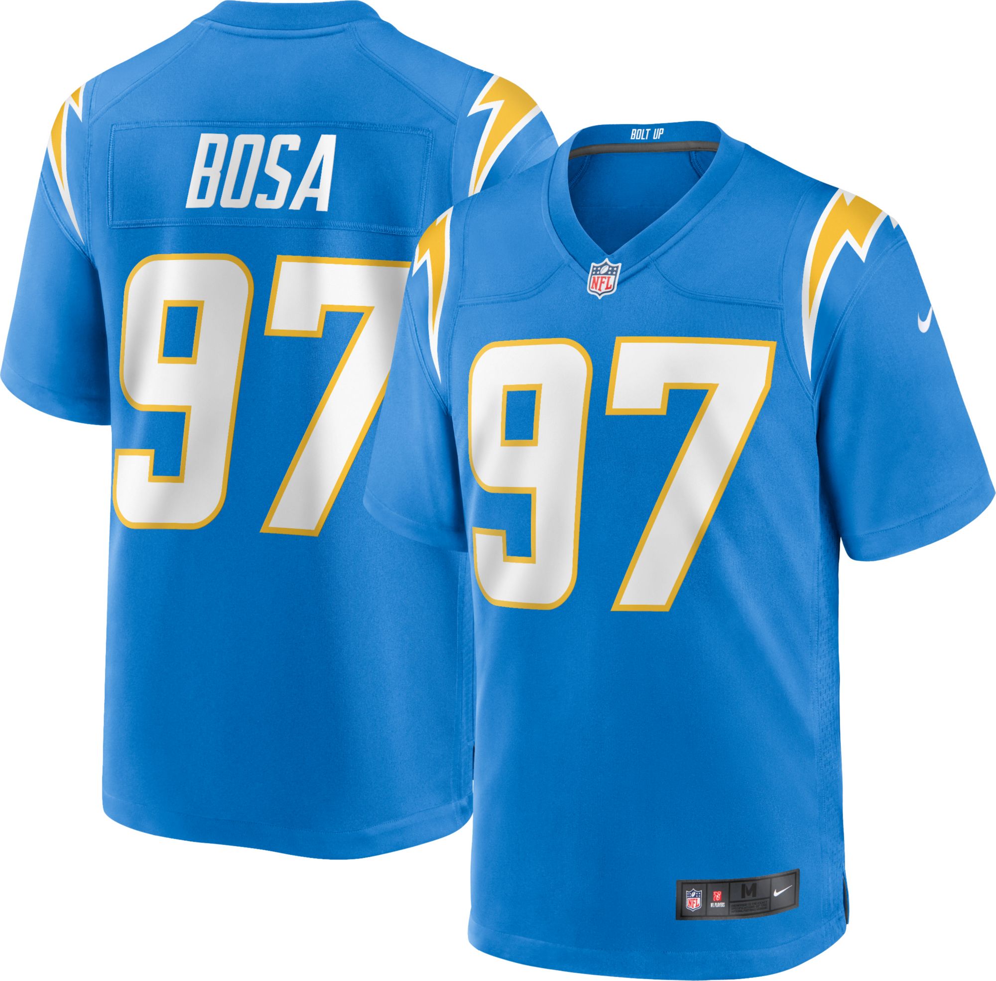 Nike Los Angeles Chargers No97 Joey Bosa Electric Blue Youth Stitched NFL Limited Rush 100th Season Jersey