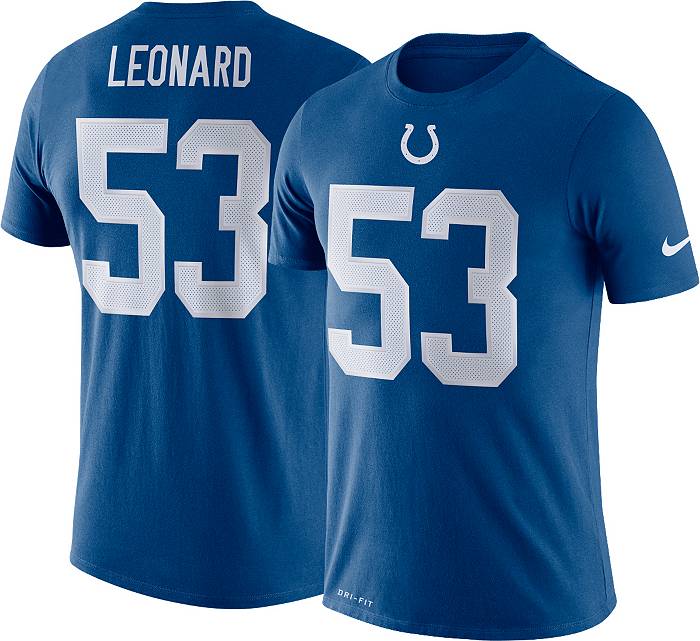Nike Men's Indianapolis Colts Darius Leonard #53 Logo Blue T-Shirt