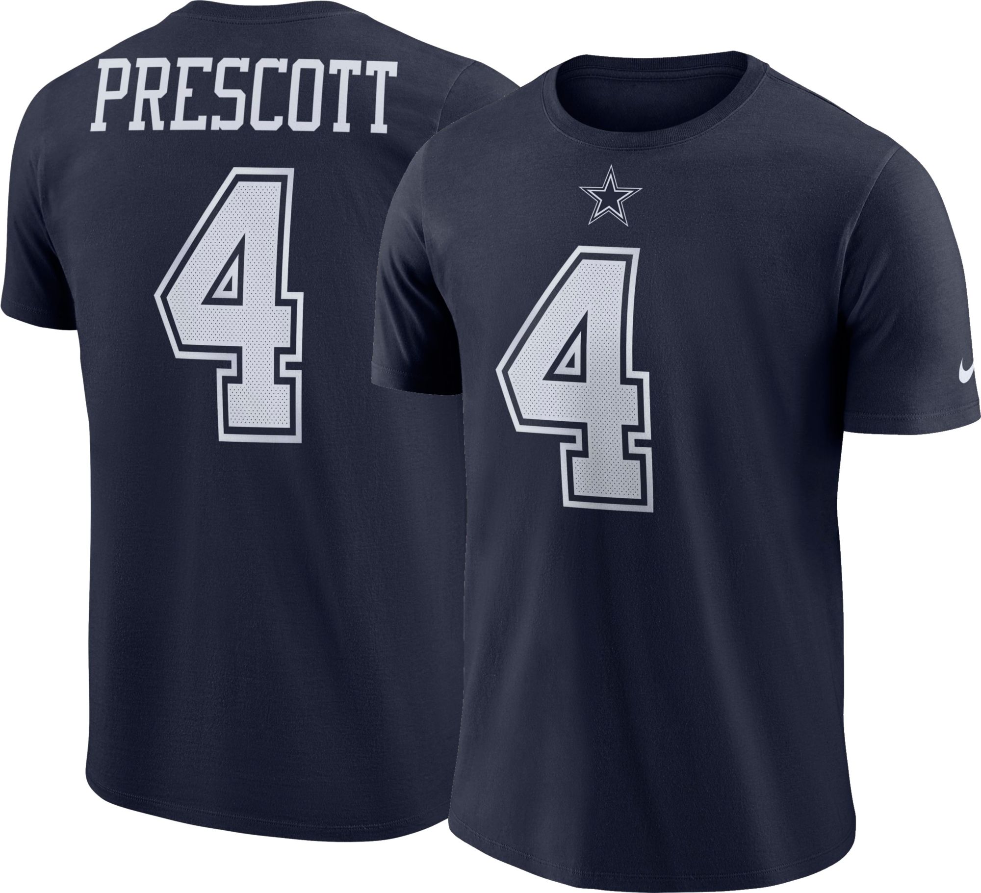 Nike Men's Dallas Cowboys Dak Prescott #4 Logo Navy T-Shirt product image