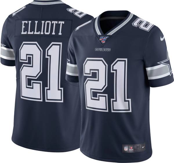 Nike Men's Dallas Cowboys Ezekiel Elliott #21 100th Navy Limited Jersey
