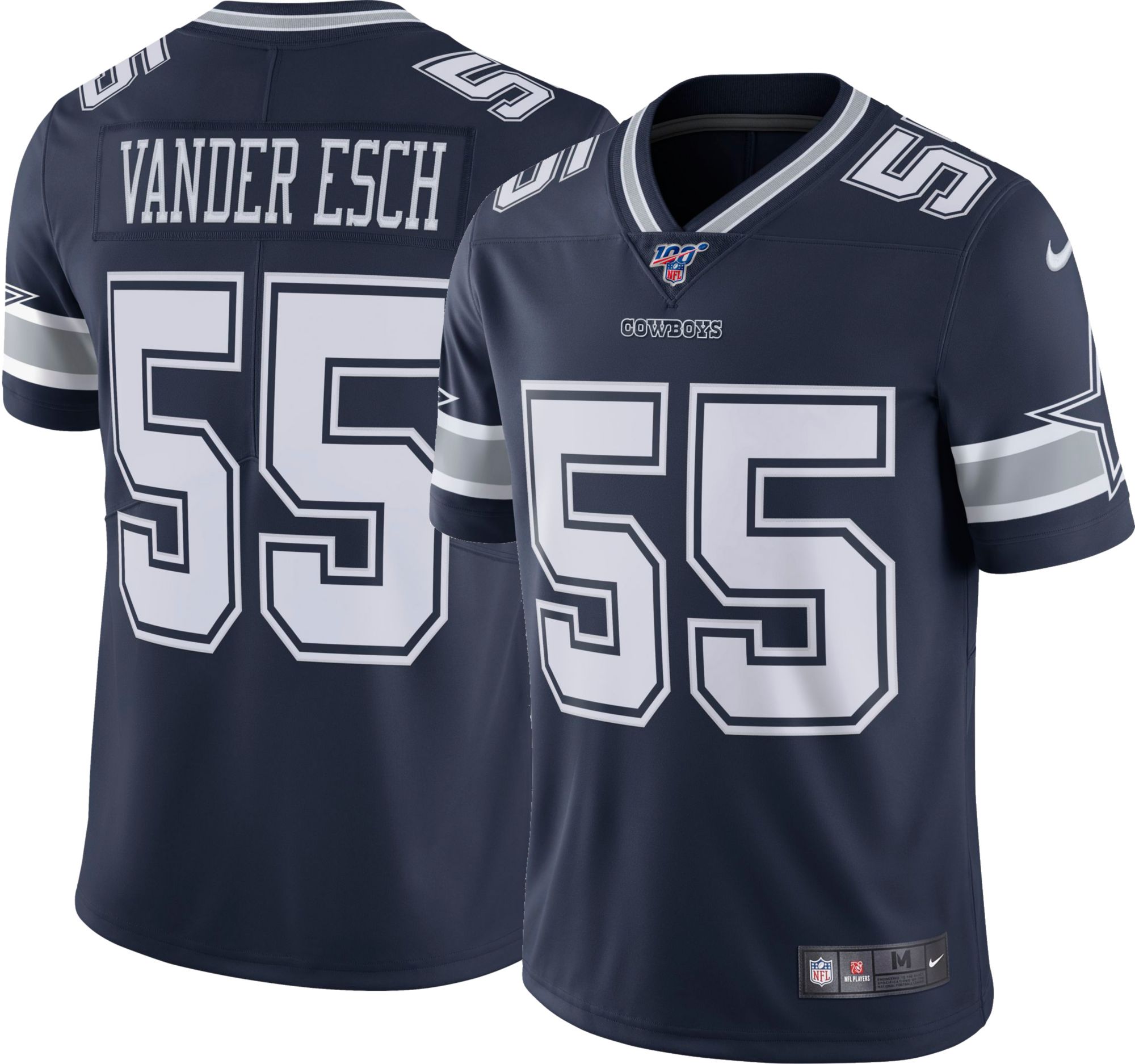 Nike Dallas Cowboys No55 Leighton Vander Esch White Men's Stitched NFL Limited Rush 100th Season Jersey