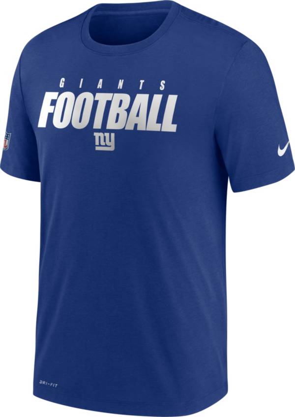 Nike Men's New York Giants Sideline Dri-FIT Cotton Football All Royal T-Shirt