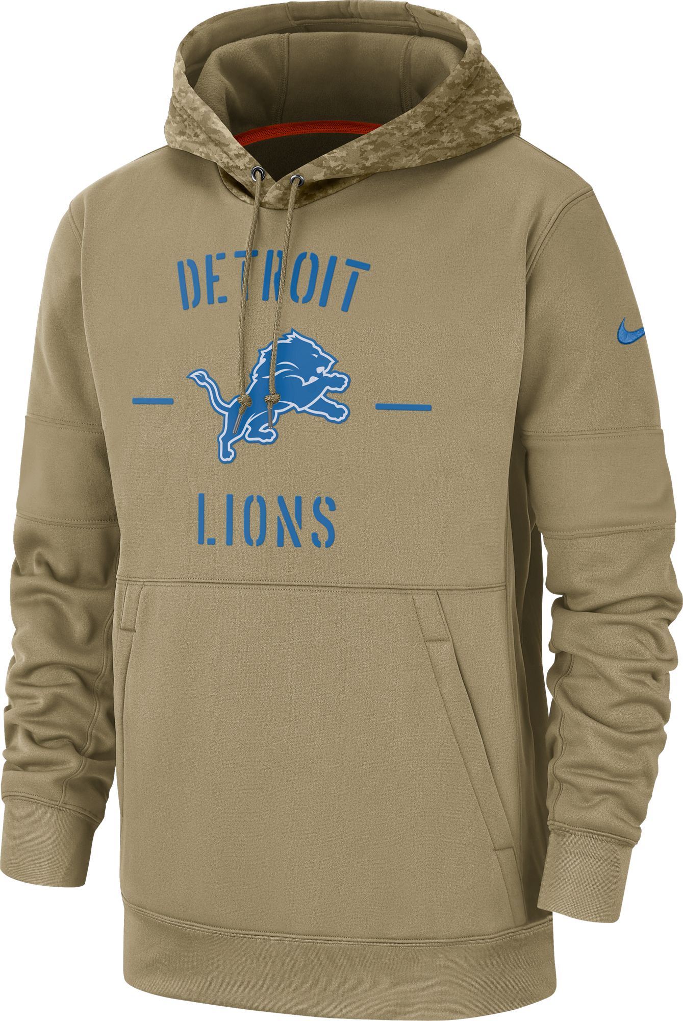 detroit lions olive hoodie