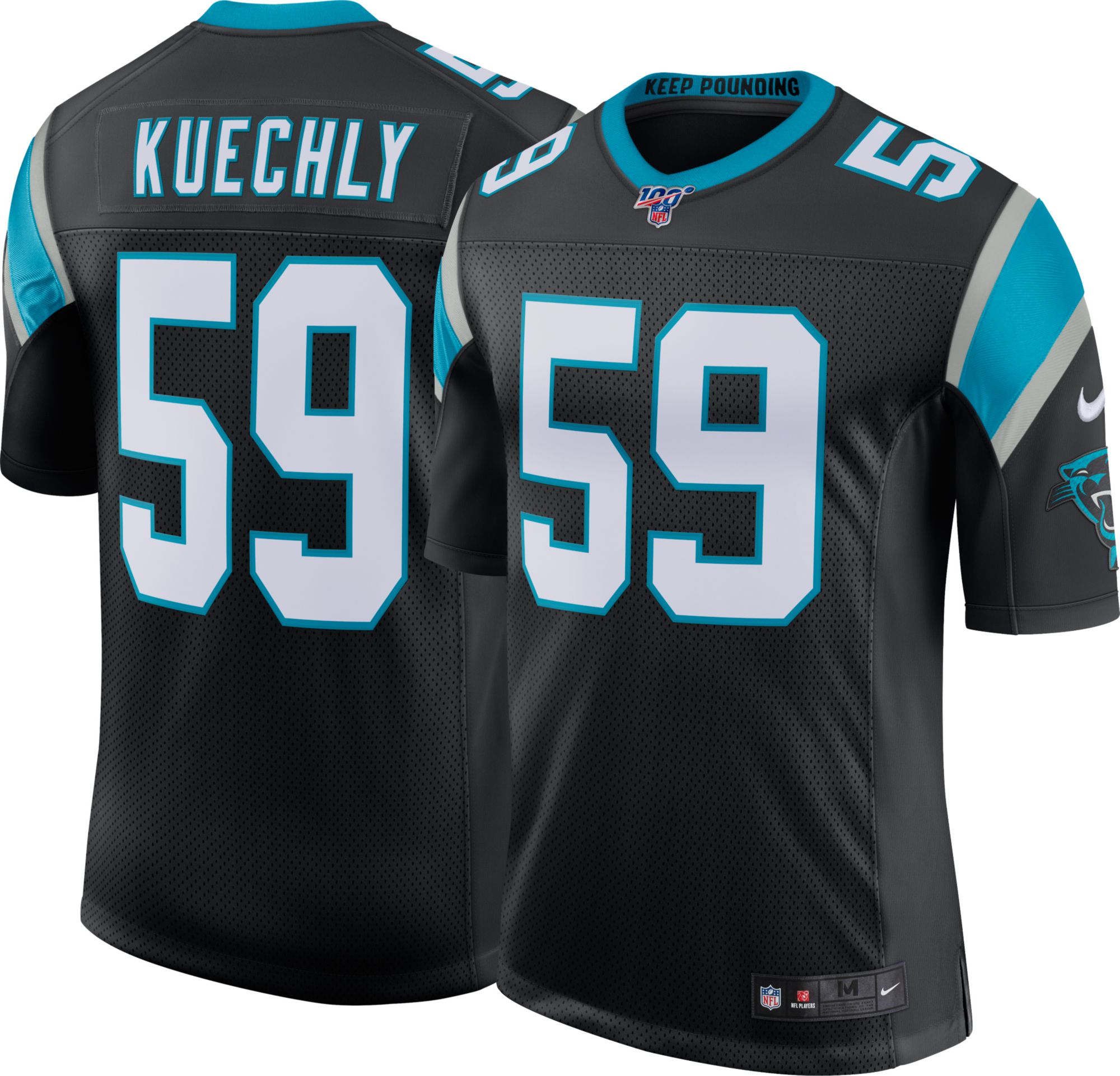 what color is the carolina panthers home jersey