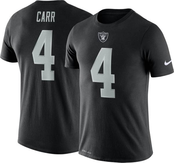 Nike Men's Las Vegas Raiders Derek Carr #4 Logo Black T-Shirt