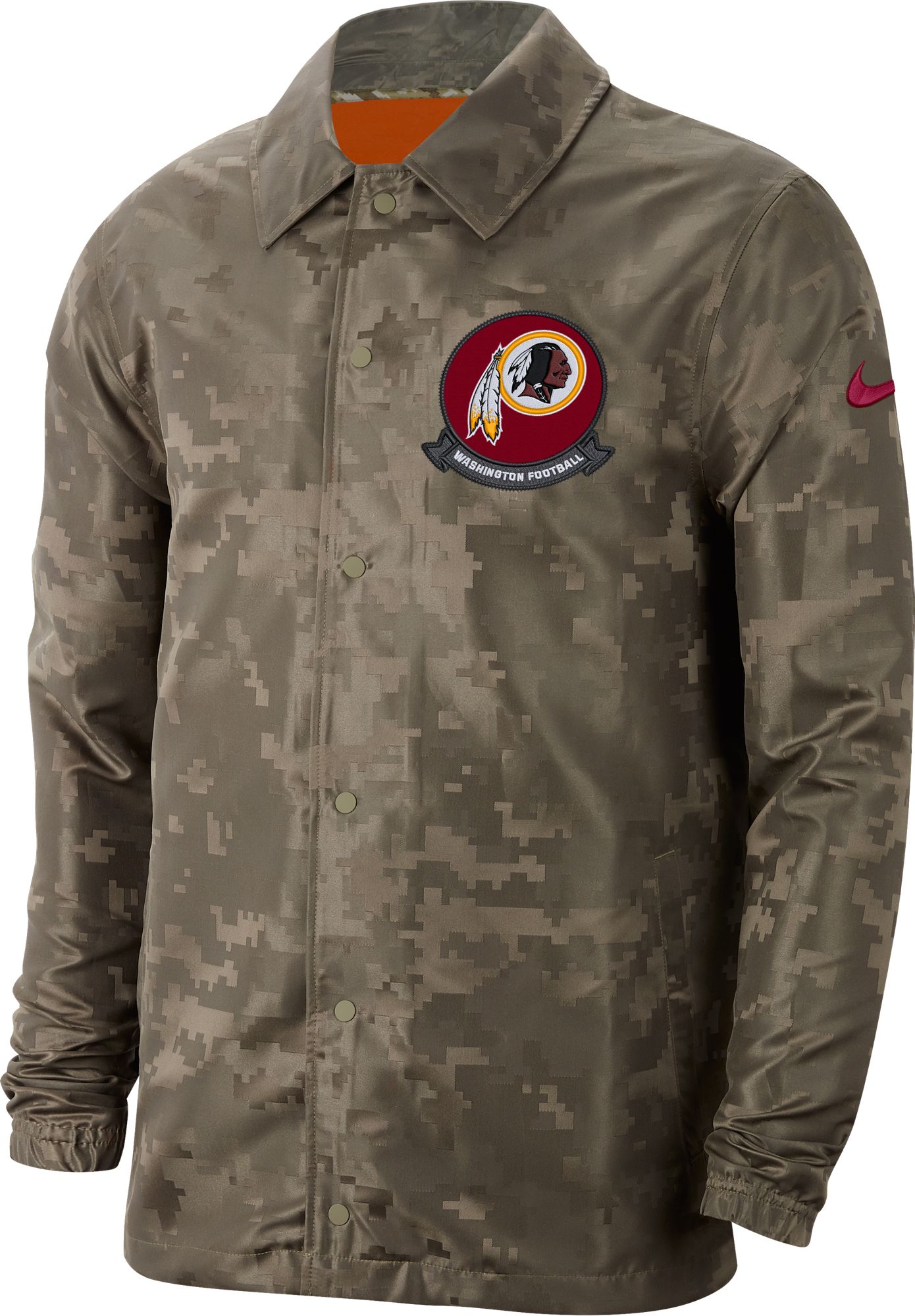 men's washington redskins nike olive salute to service sideline therma performance pullover hoodie