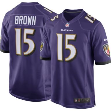 sorry, Nike Men's Baltimore Ravens Marquise Brown #15 Purple Game Jersey is currently out of stock