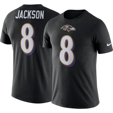 sorry, Nike Men's Baltimore Ravens Lamar Jackson #8 Logo Black T-Shirt is currently out of stock