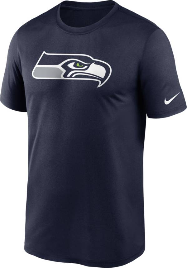 Nike Men's Seattle Seahawks Legend Logo Navy T-Shirt - L (Large)