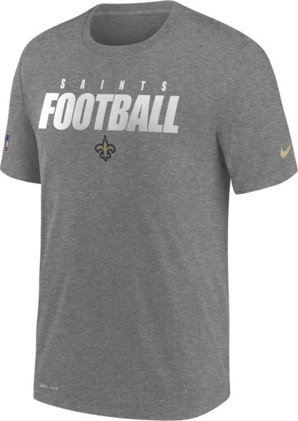 Nike Men's New Orleans Saints Sideline Dri-FIT Cotton Football All Grey T-Shirt