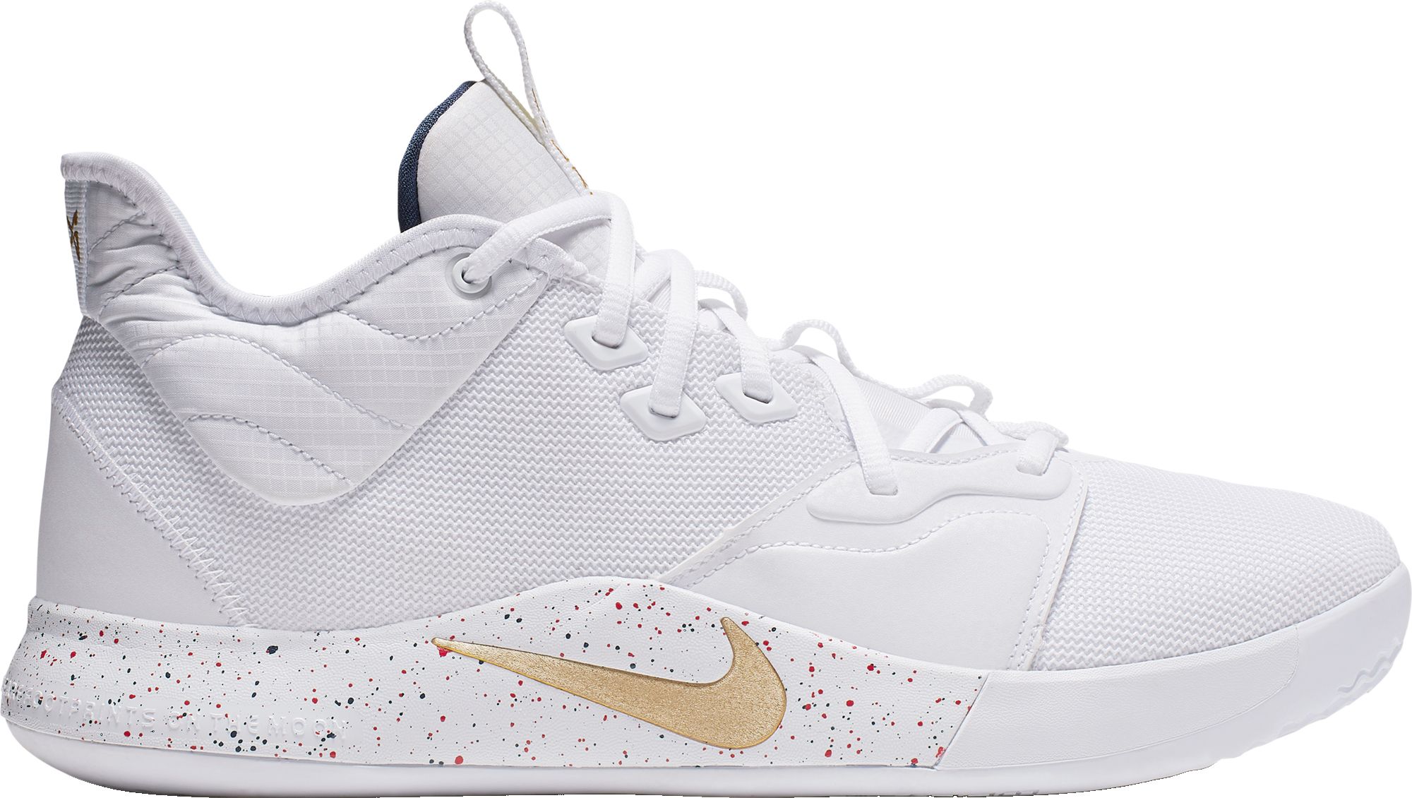 nike pg3 basketball shoes white and gold