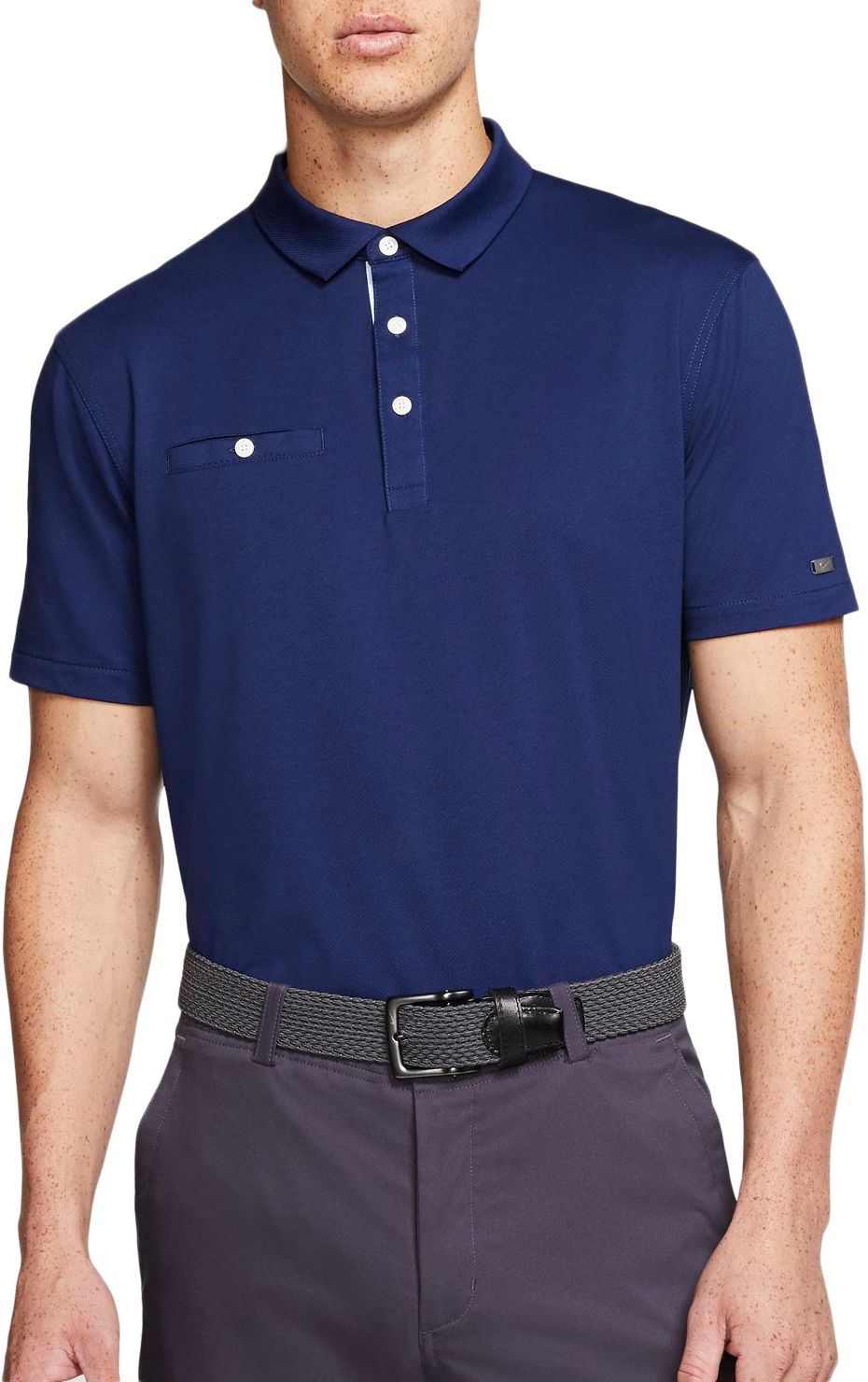 blue nike golf polo