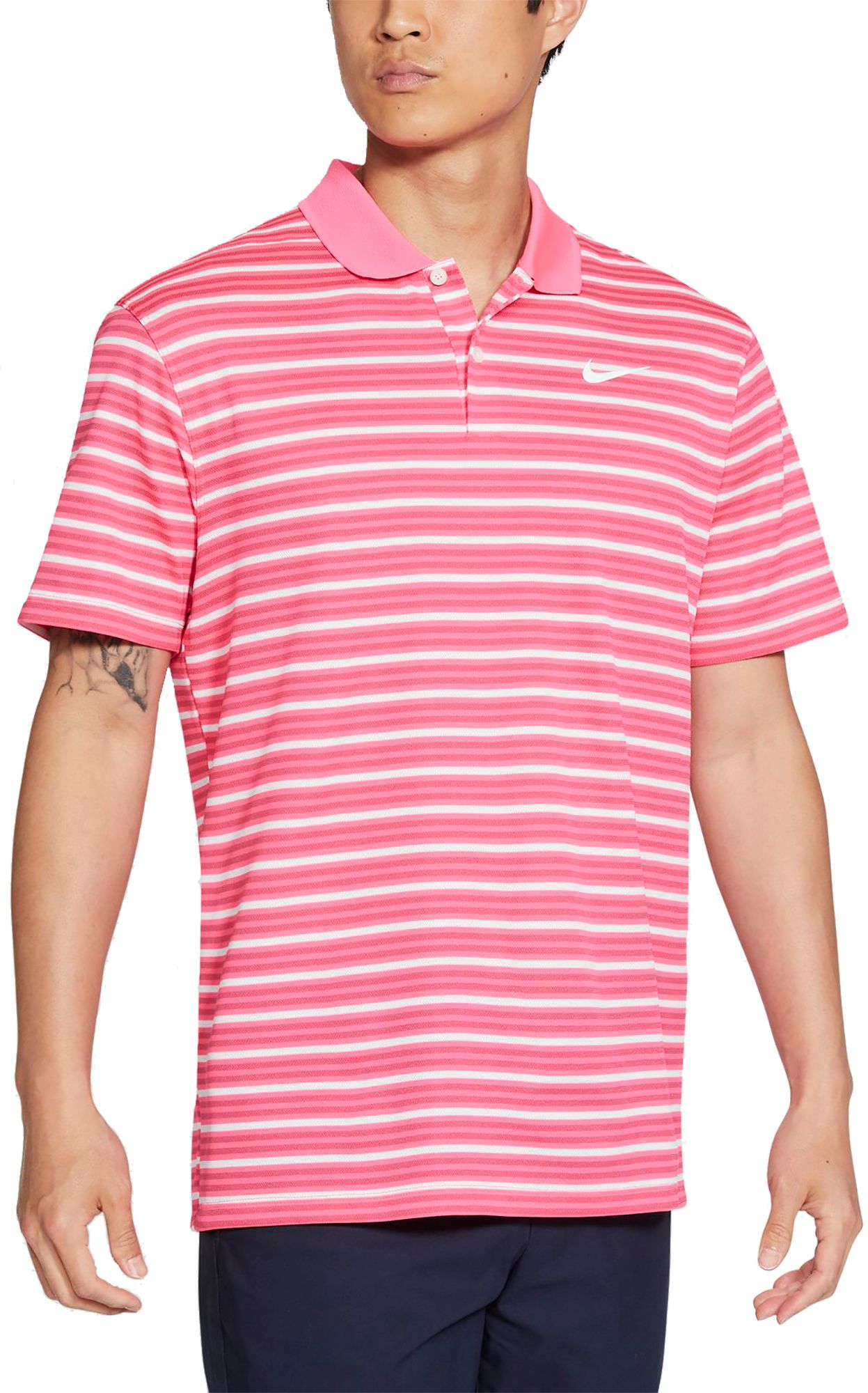 nike men's dry victory stripe polo golf shirt