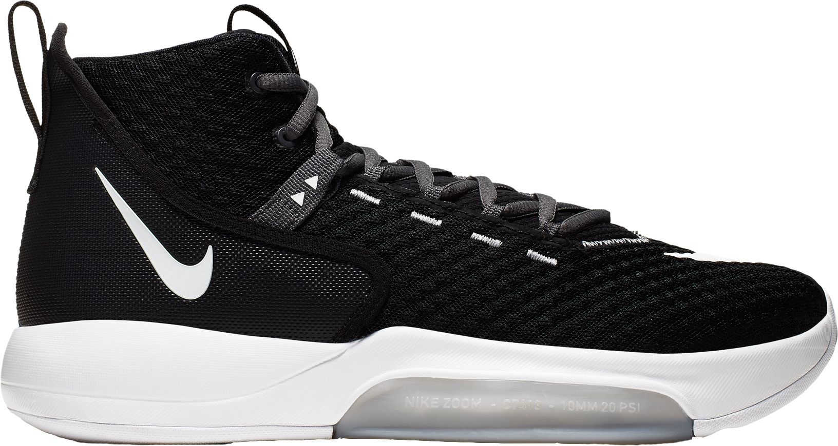 black and white nike basketball shoes