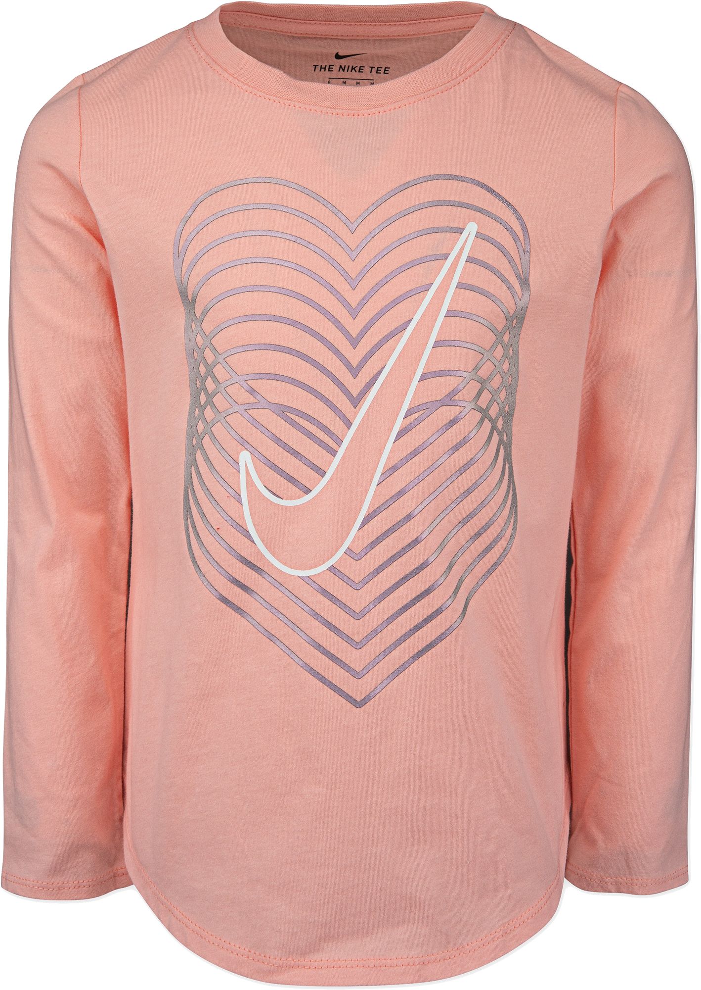peach color nike shirt