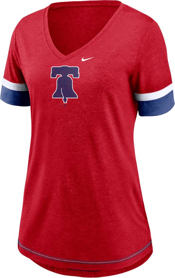 Nike Women's Philadelphia Phillies Red Mesh Logo V-Neck T-Shirt