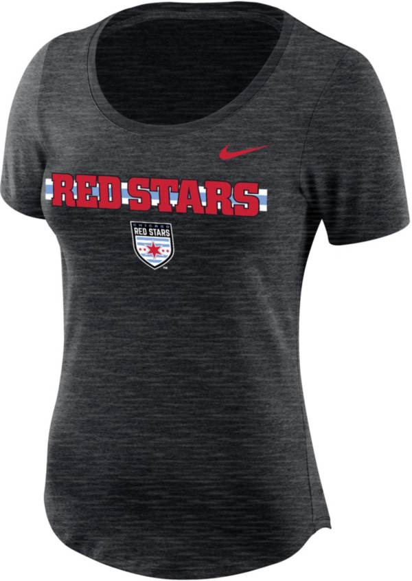 Nike Women's Chicago Red Stars Logo Wordmark Black T-Shirt