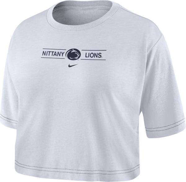 Nike Women's Penn State Nittany Lions Slub Cropped White T-Shirt