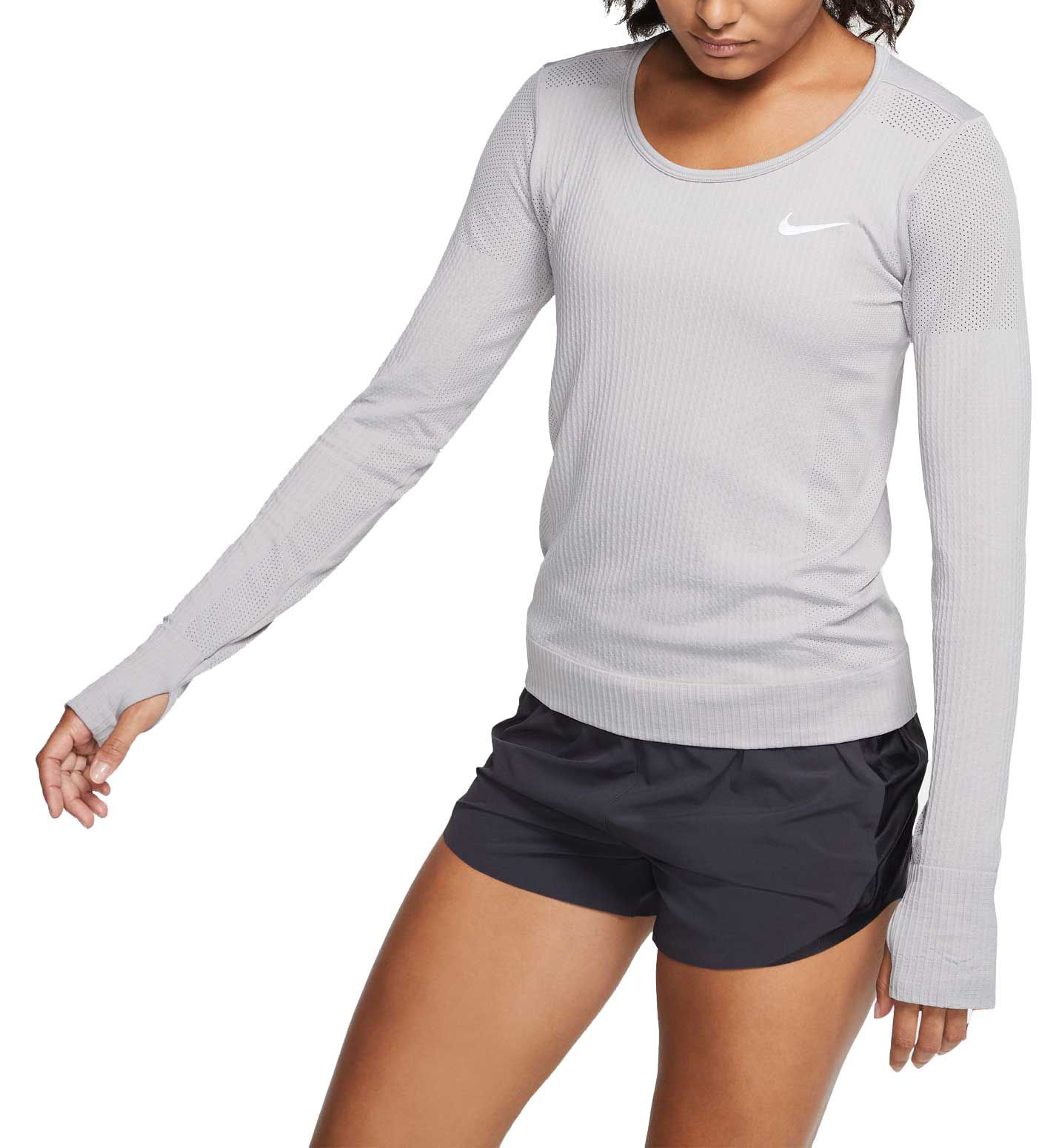 nike grey long sleeve running top