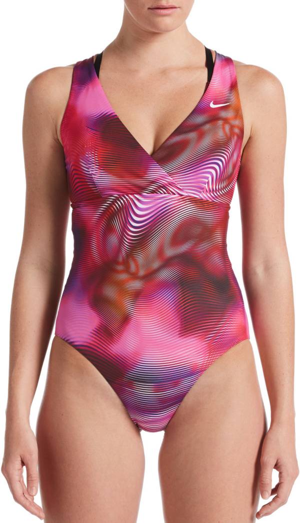 Nike Women's Layered Crossback One Piece Swimsuit