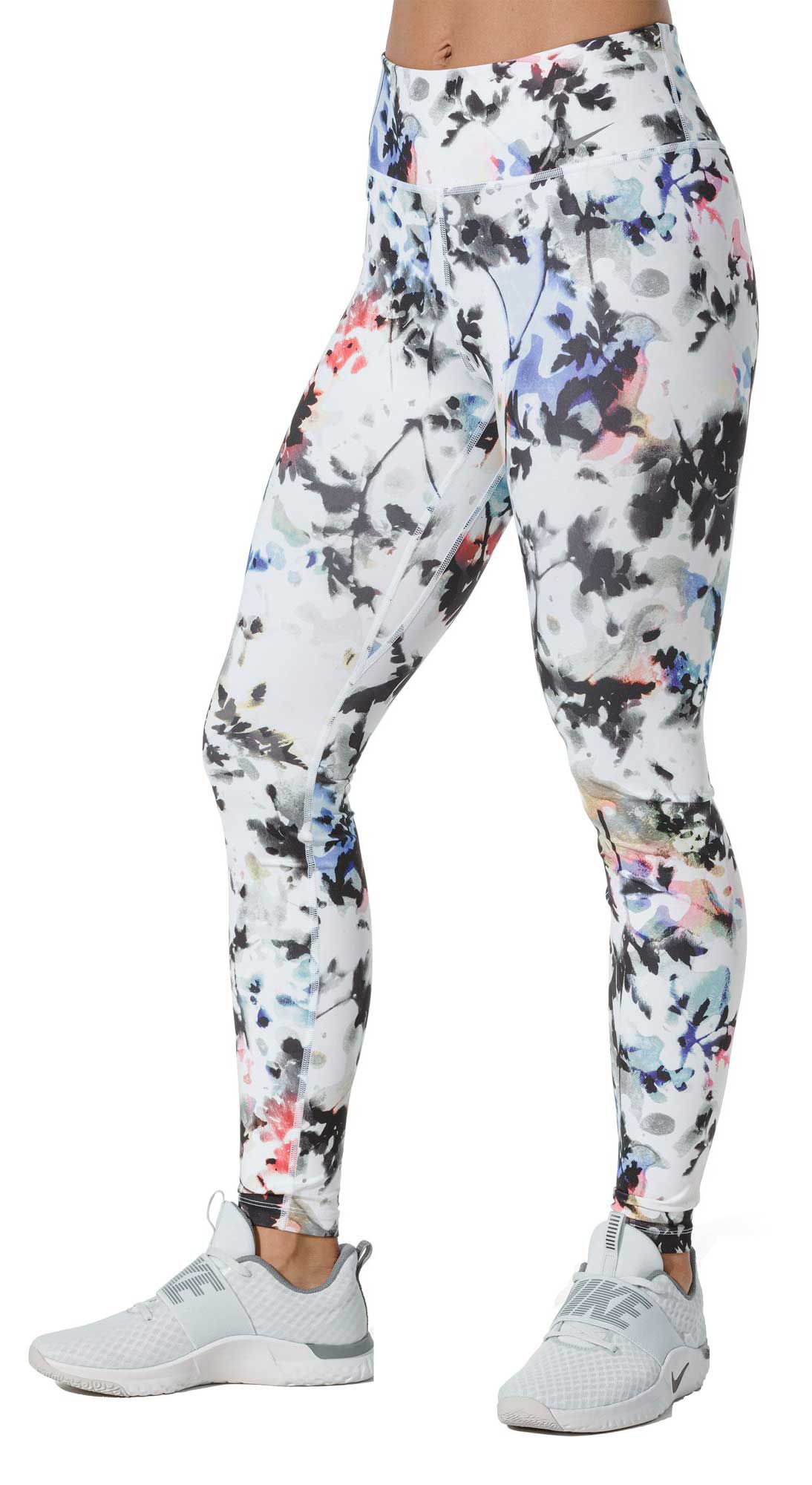 nike the one metallic floral leggings