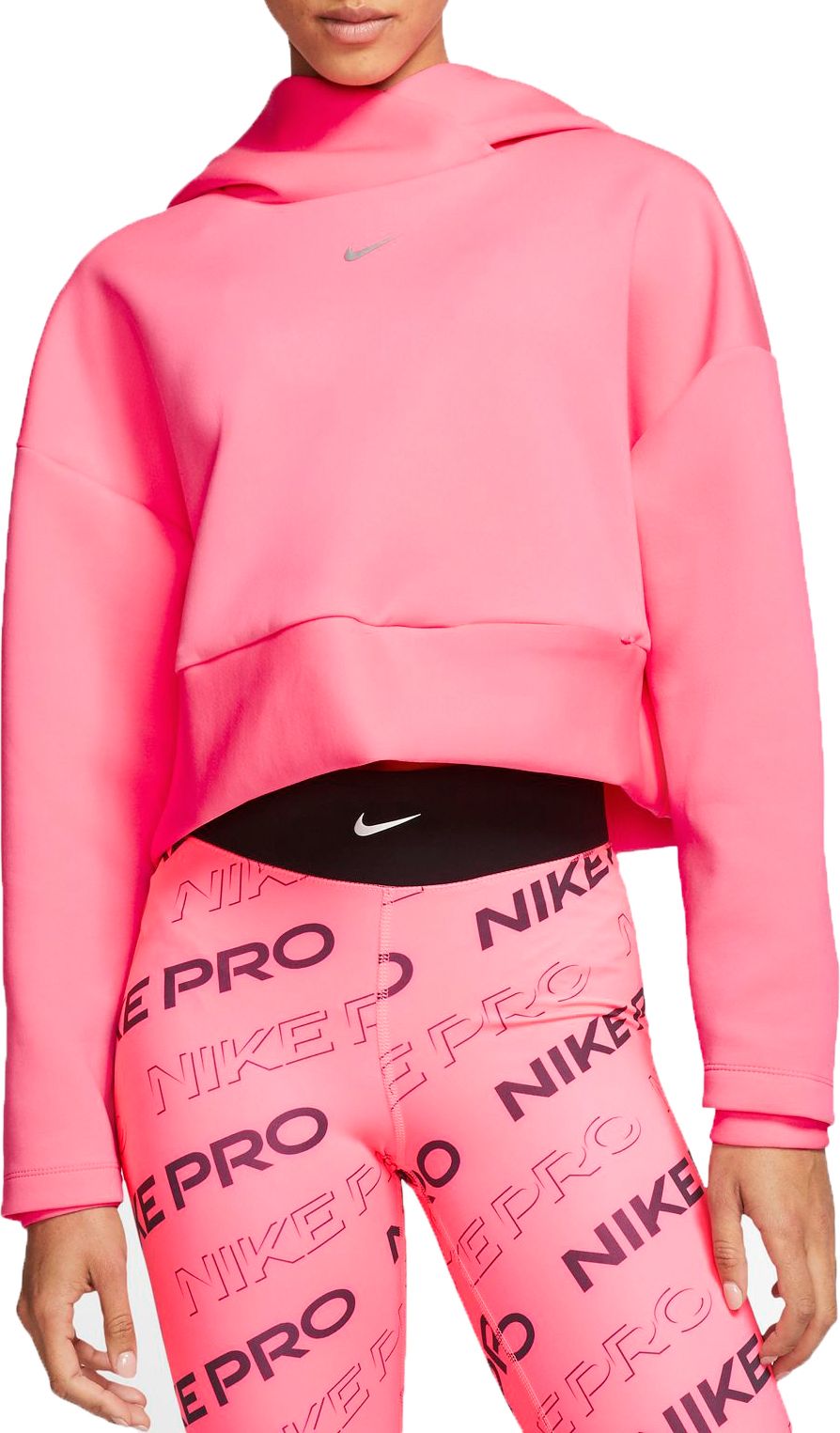 nike pro women's fleece cropped pullover