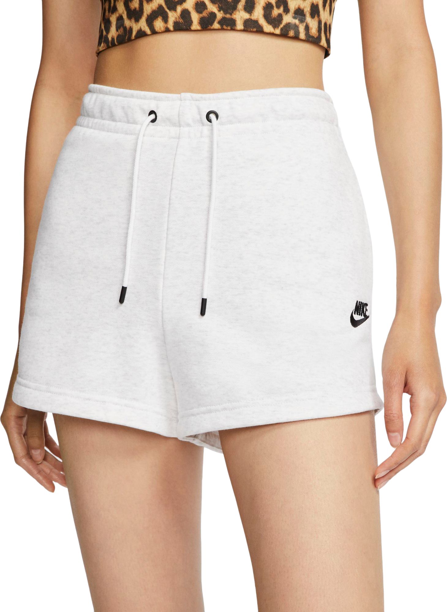 women's nike sportswear essential french terry shorts yellow