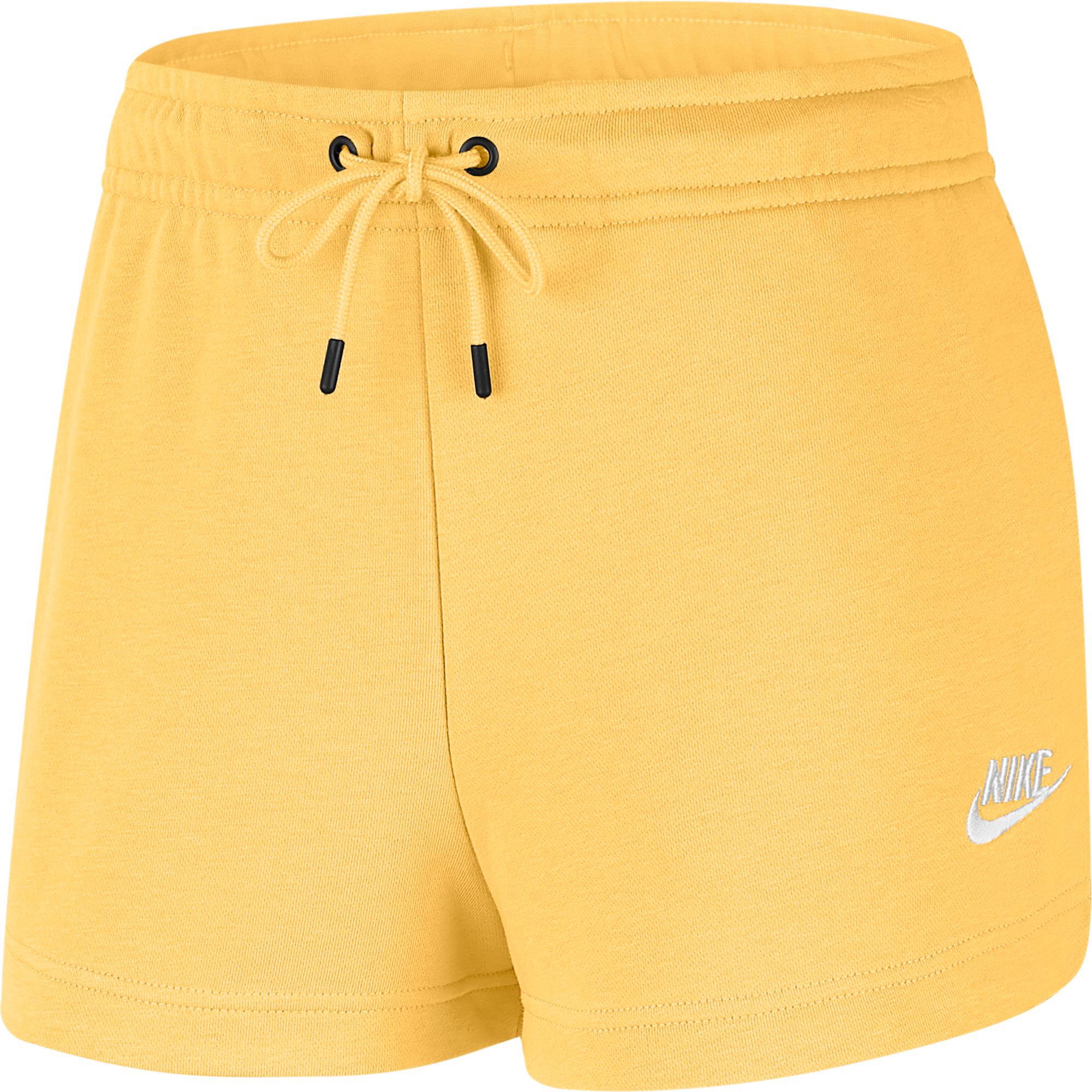 yellow nike sweat shorts