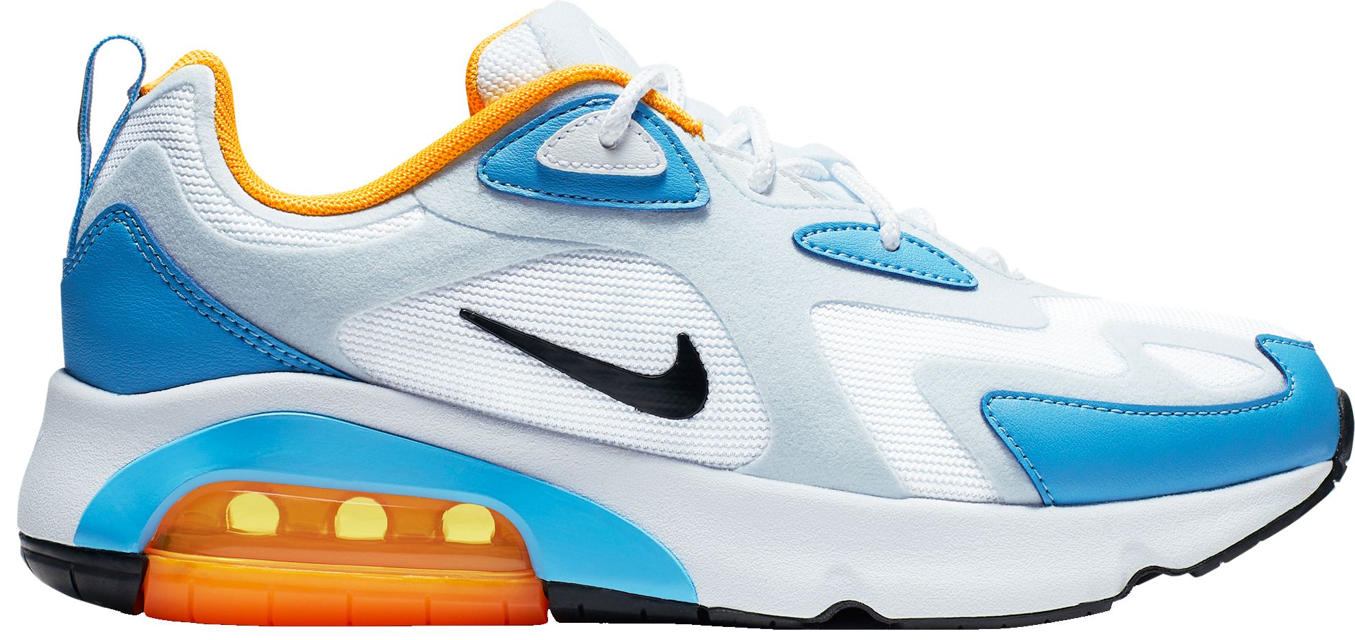 nike air max 200 blue black and orange sneakers