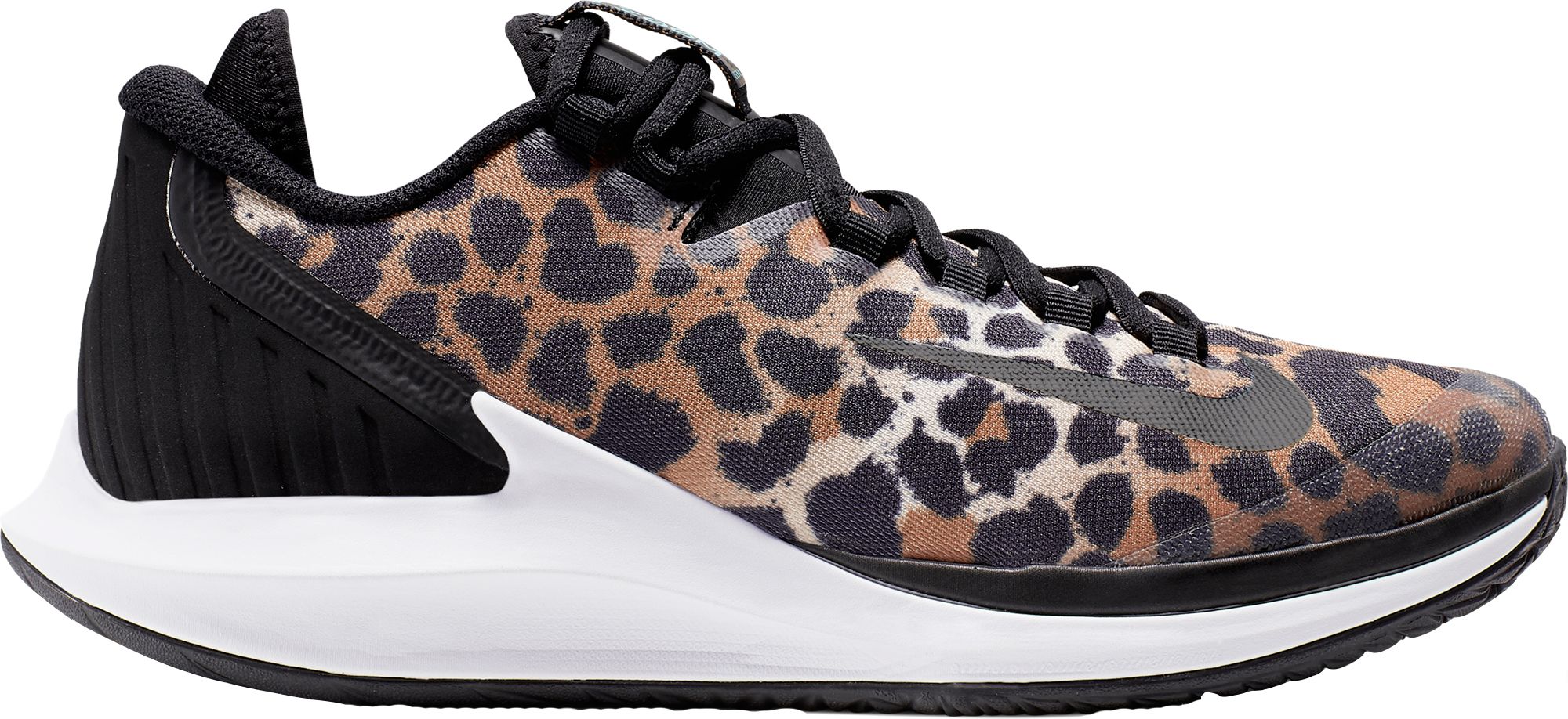 nike women's court air zoom zero tennis shoes leopard